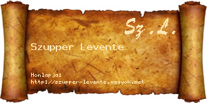 Szupper Levente névjegykártya